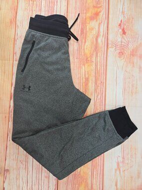 Under Armour Mens Heather Gray Tapered Joggers Medium